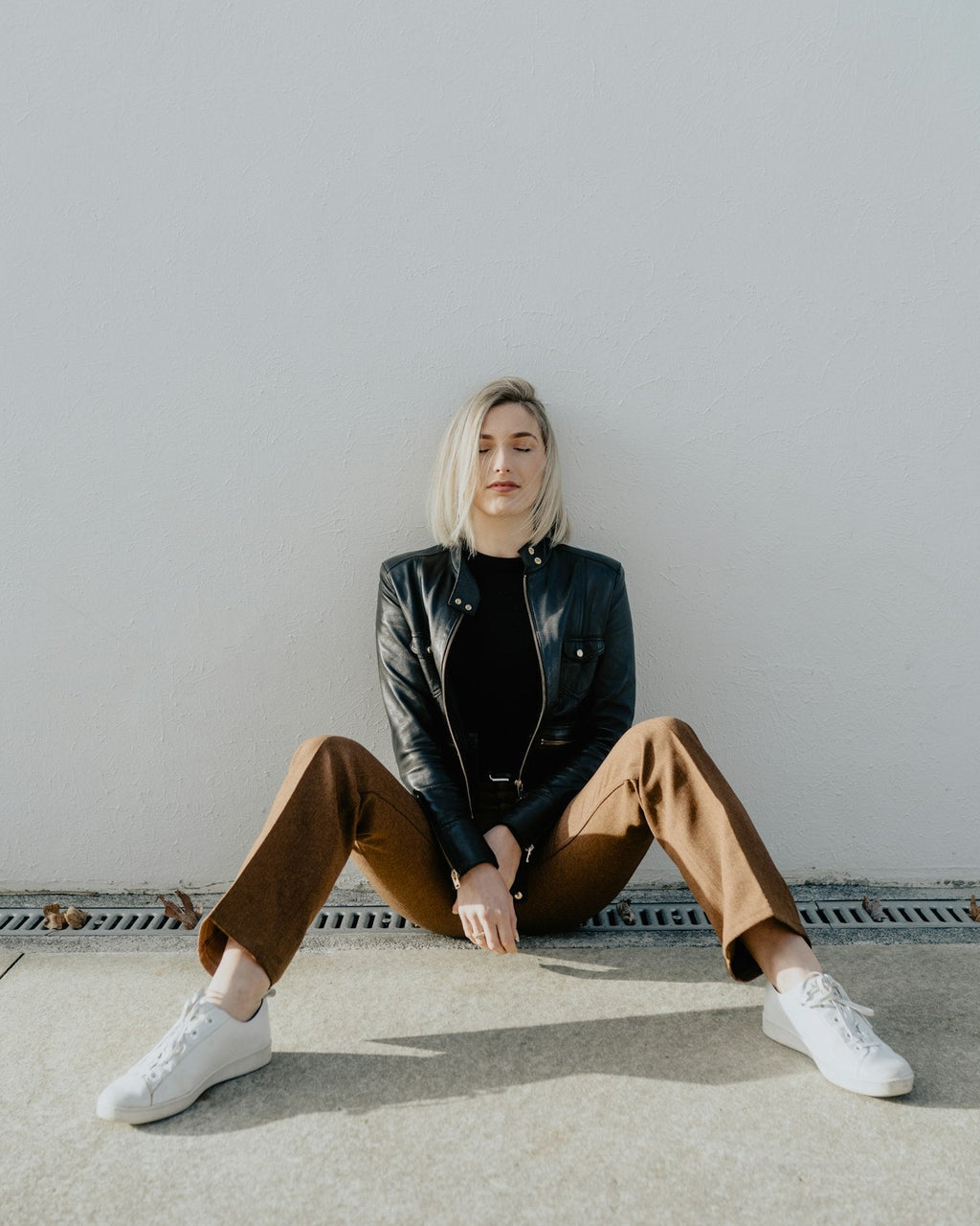 Wren Leather Denim Jacket styled view
