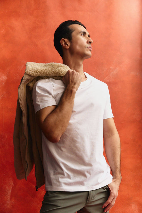 Beckett Shearling Aviator styled view