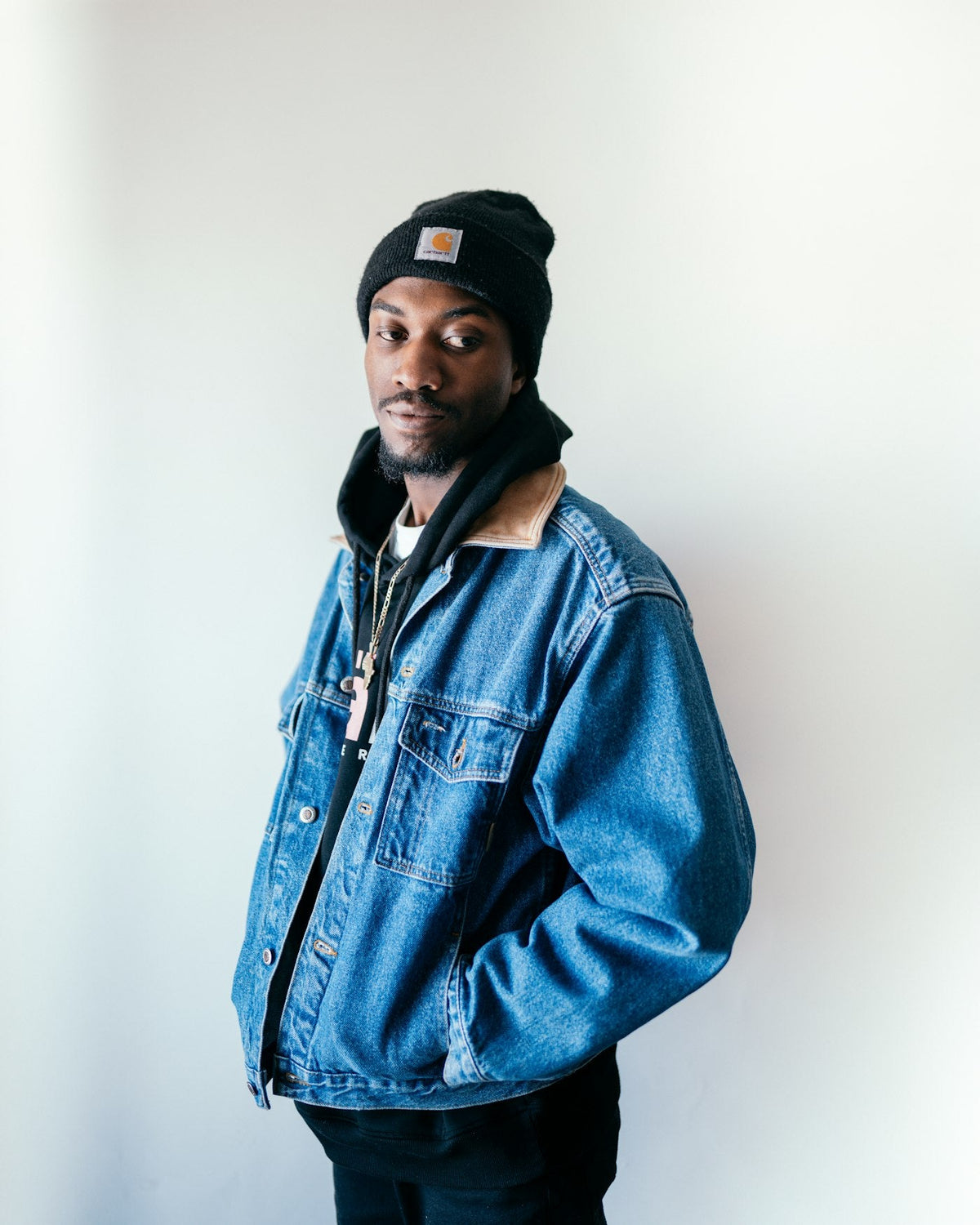 Porter Leather Denim Jacket styled view