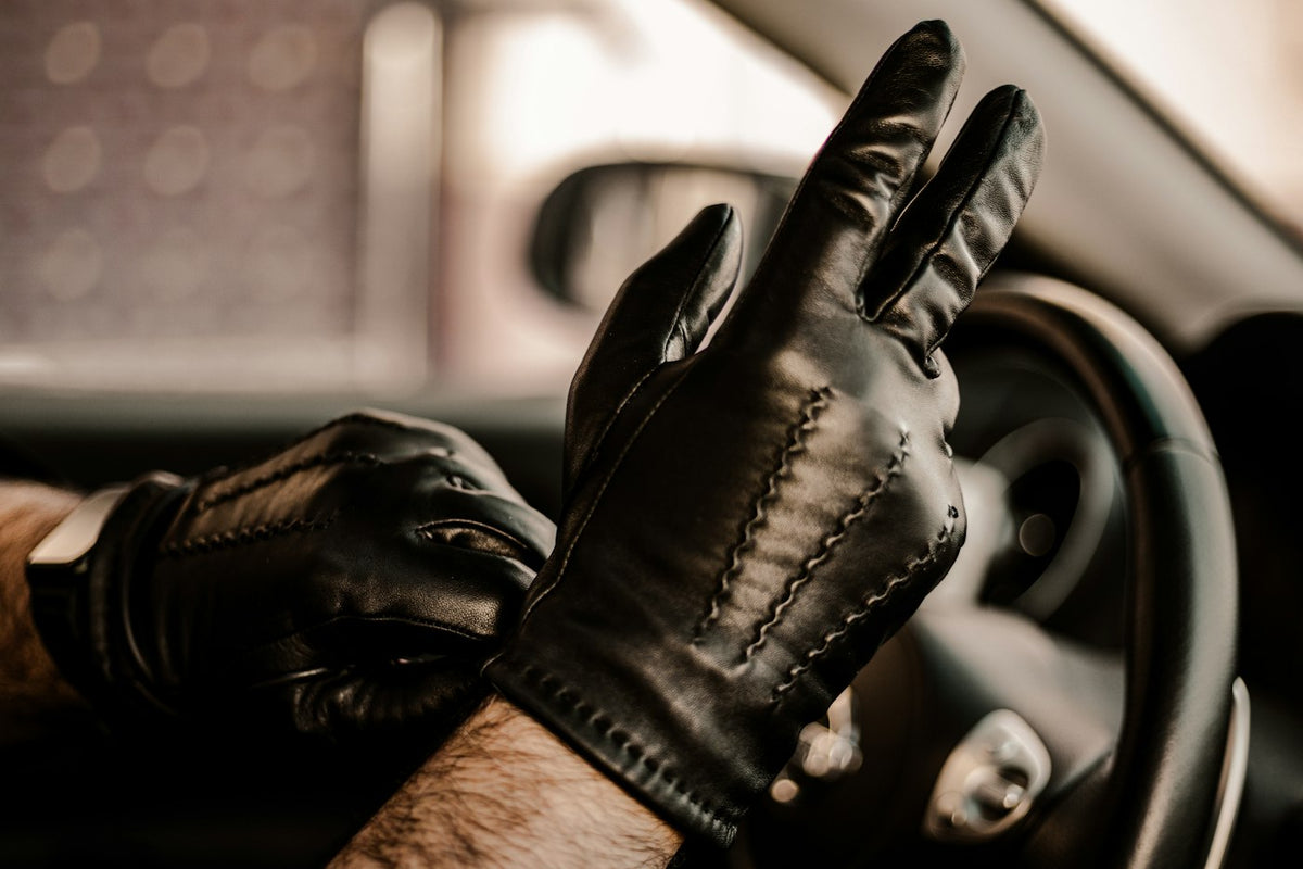Driving Leather Gloves styled view