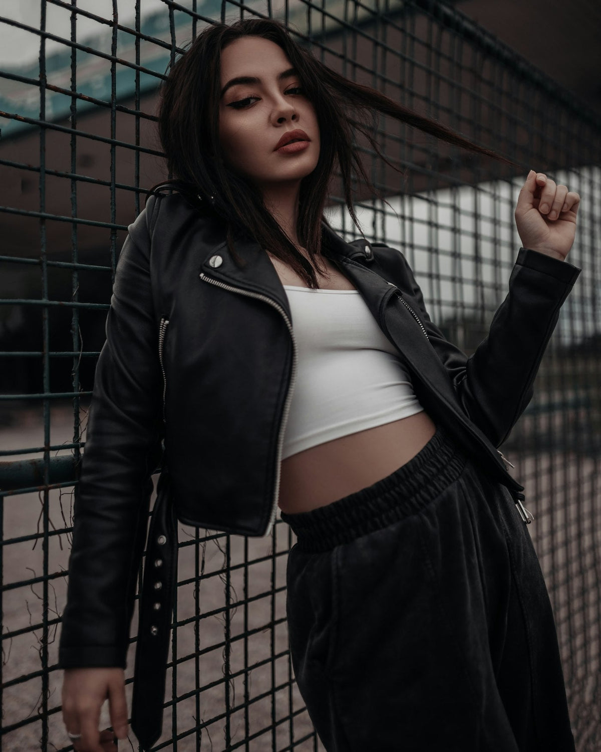Juniper Cropped Bomber styled view