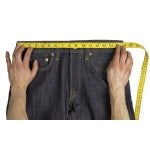 Men's Black & Blue Leather Punk Strap Jeans, view 5