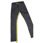 Men's Black & Blue Leather Punk Strap Jeans, view 6