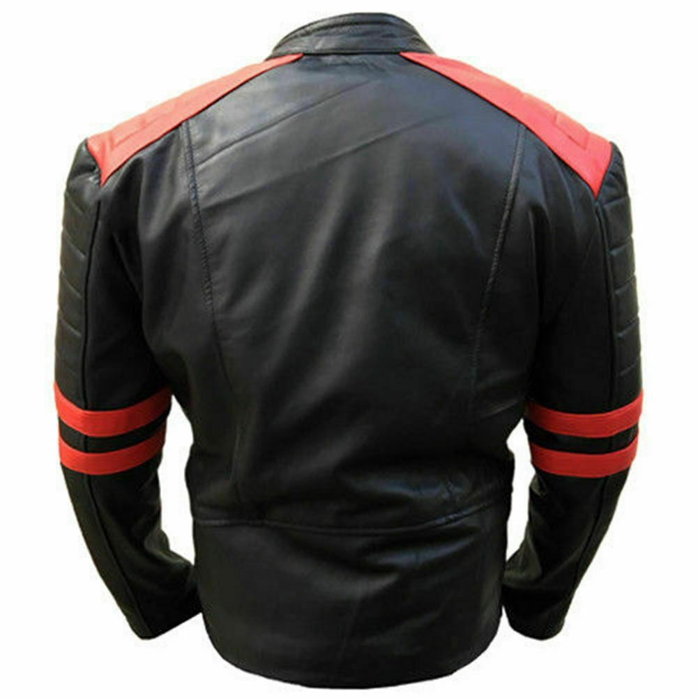 Men's Black & Red Biker Jacket – Real or Faux Leather, view 3