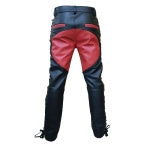Men's Black & Red Leather Laced Trousers – Front & Side Lacing, view 3