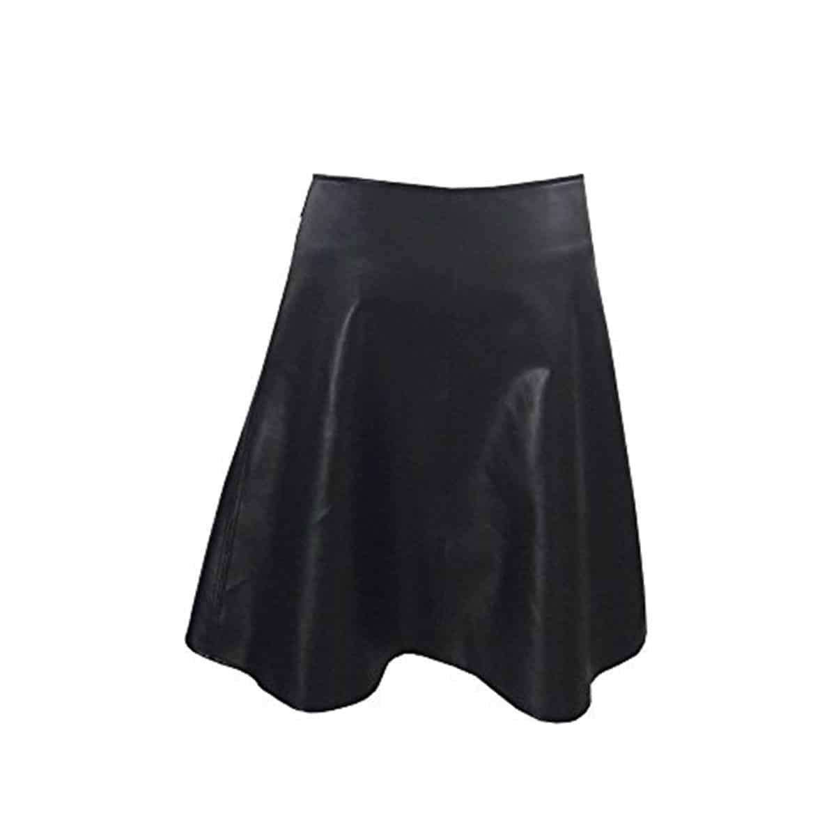 Men's Black Leather A-Line Wrap Kilt, view 4