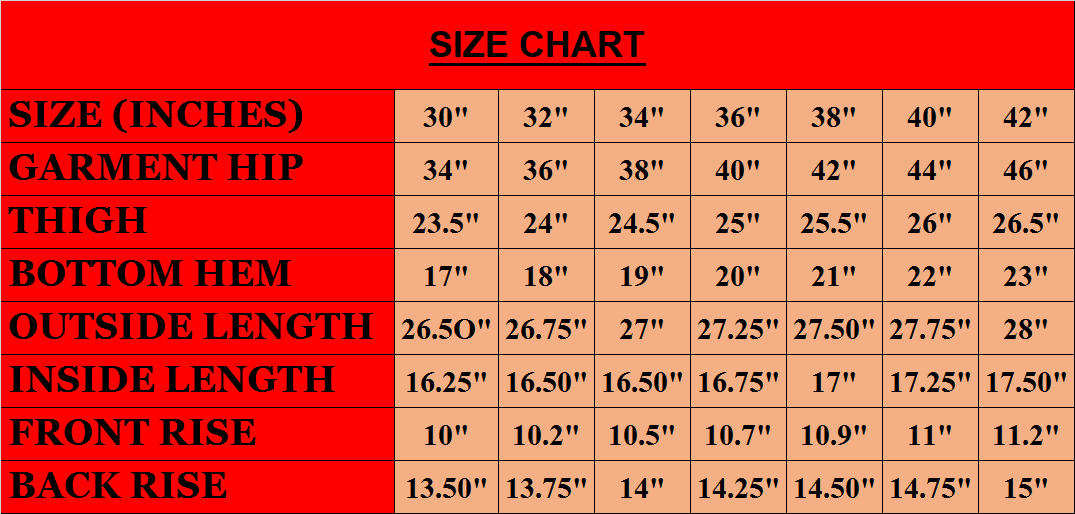 Size chart