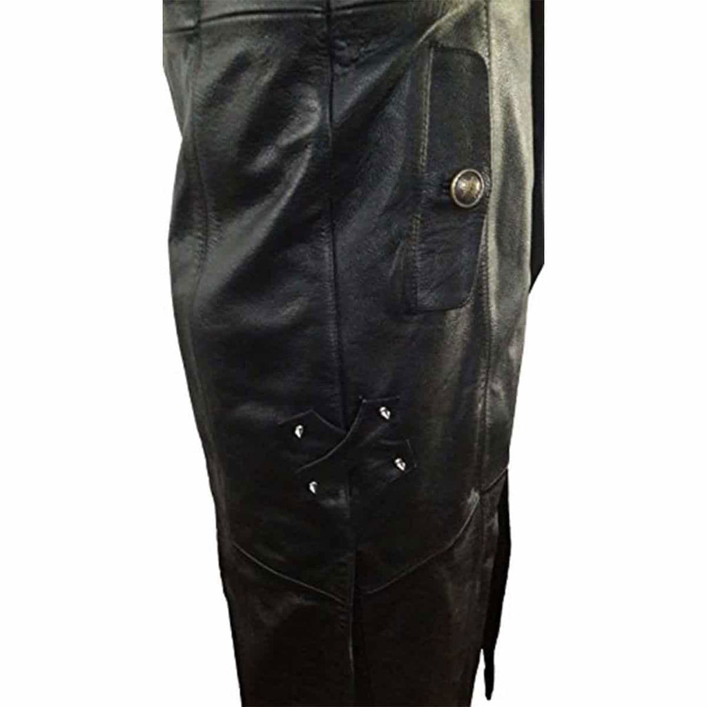 Men's Black Leather Coat – Shoulder Armour, view 5