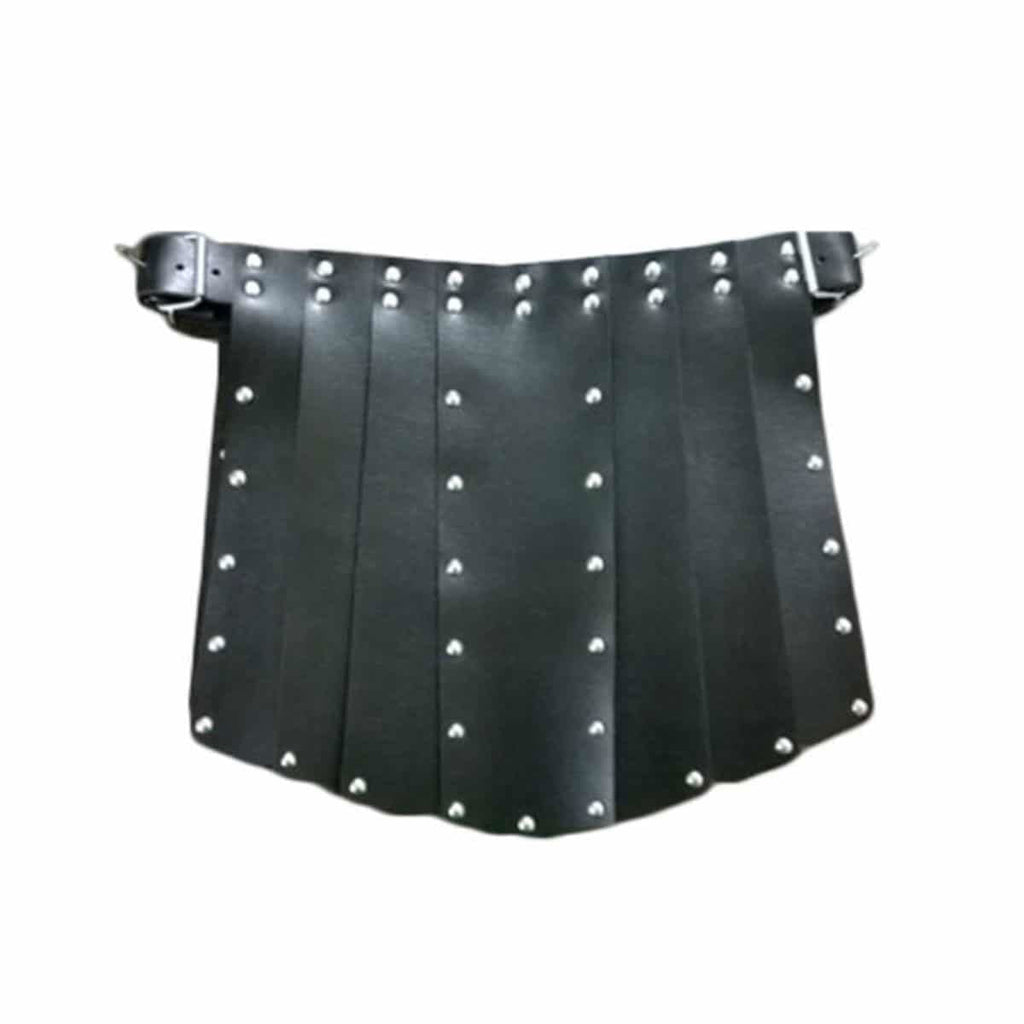 Men's Black Leather Gladiator Kilt & Chest Harness Set, view 5