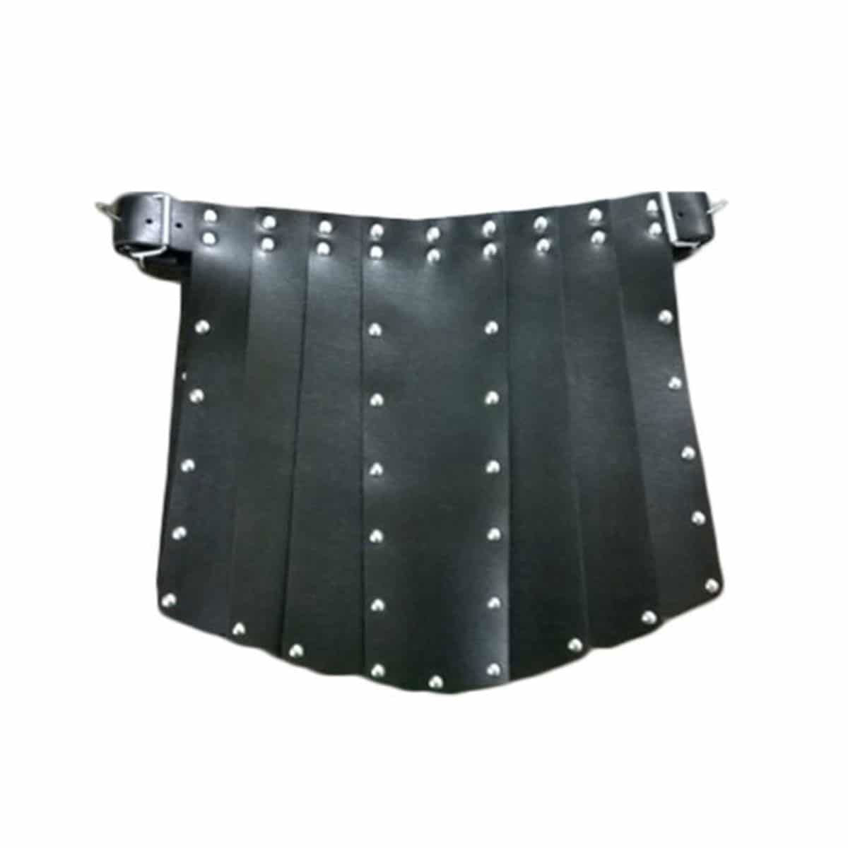 Men's Black Leather Gladiator Kilt & Chest Harness Set, view 5