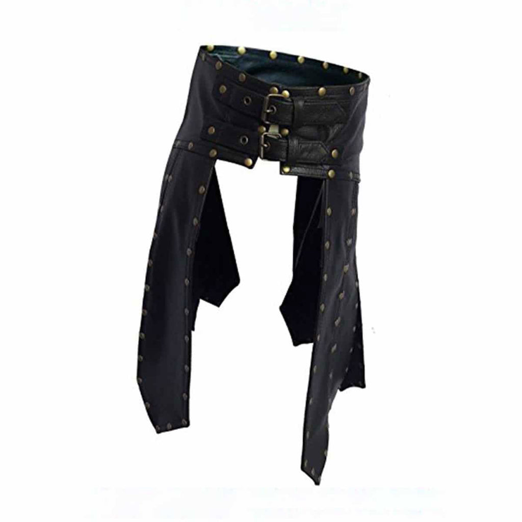 Men's Black Leather Gladiator Kilt – Heavy Duty, view 5
