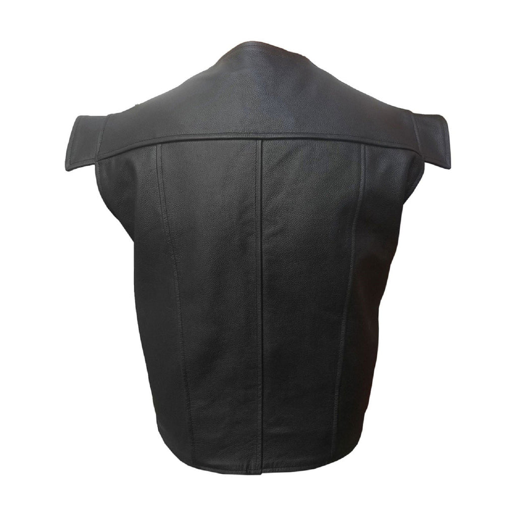 Men's Black Leather Jacobite Waistcoat – Toggle Front, view 2