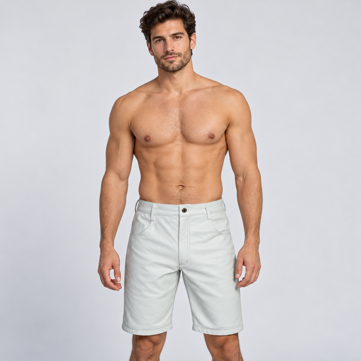 Men's Leather Bermuda Shorts – Black or White