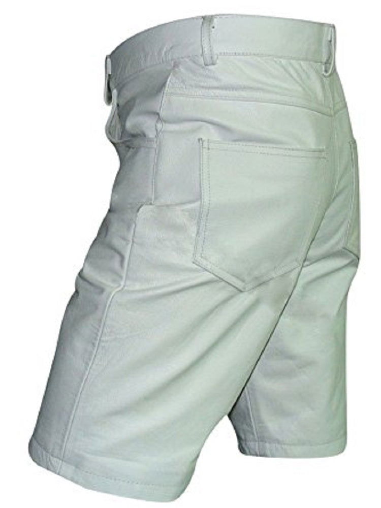 Men's Leather Bermuda Shorts – Black or White, view 4