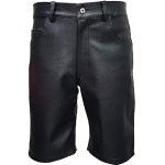 Men's Leather Bermuda Shorts – Black or White, view 5