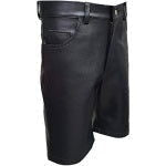 Men's Leather Bermuda Shorts – Black or White, view 6