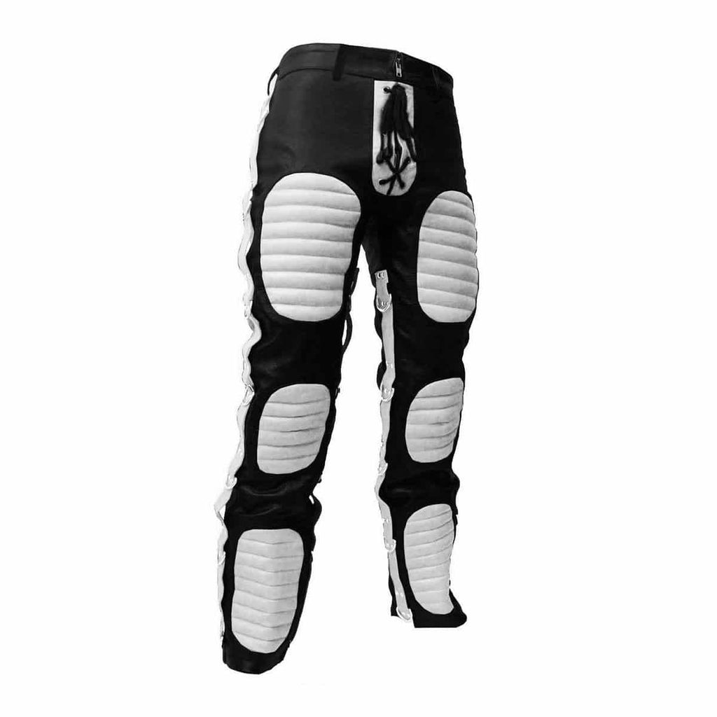 Men's Leather Lace-Fly Punk Trousers – D-Rings, view 16