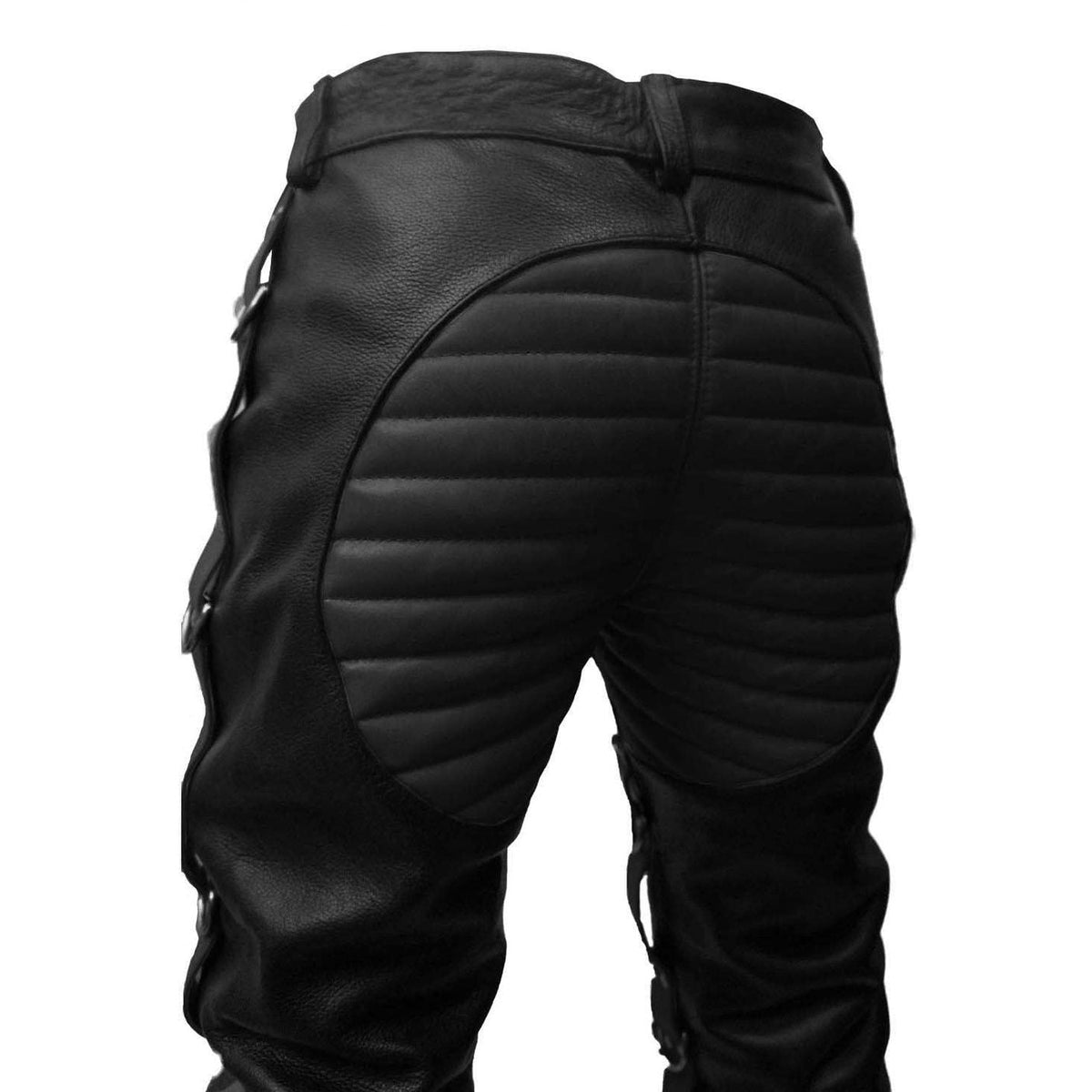 Men's Leather Lace-Fly Punk Trousers – D-Rings, view 6