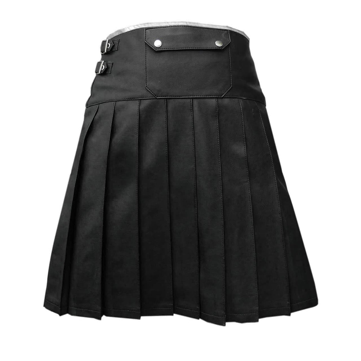 Men's Leather Wrap Kilt with Contrast Piping – 8 Colours, view 10