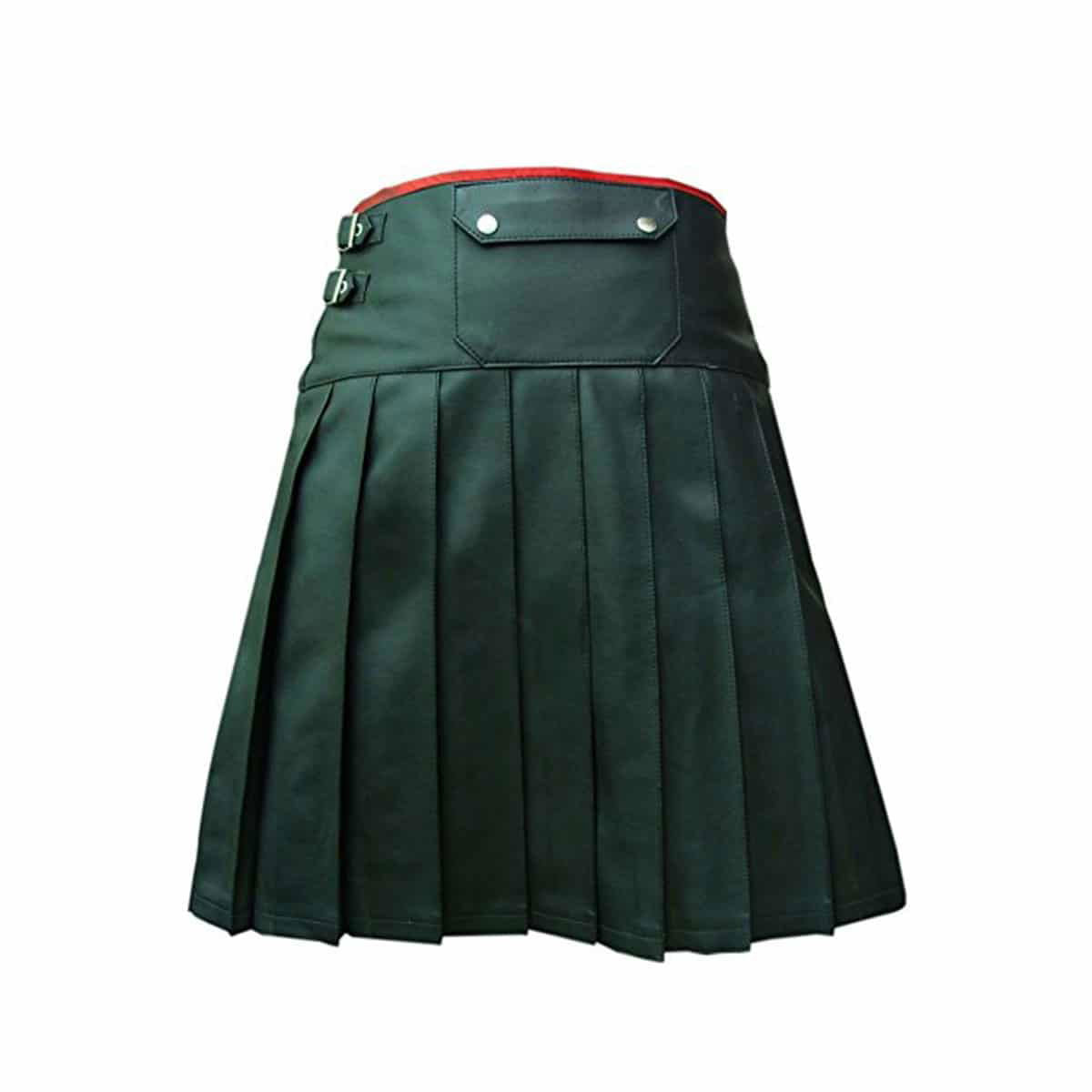 Men's Leather Wrap Kilt with Contrast Piping – 8 Colours, view 11