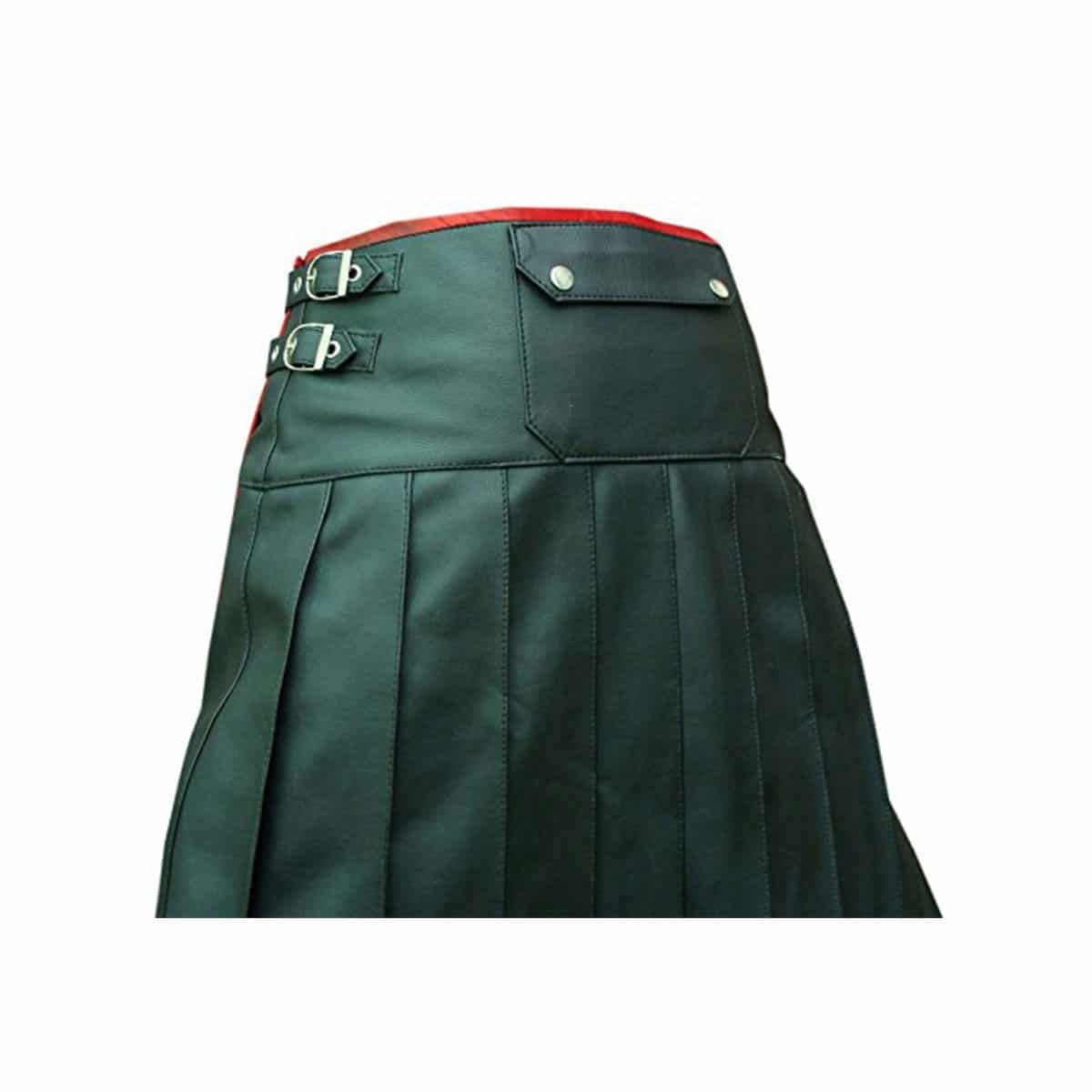 Men's Leather Wrap Kilt with Contrast Piping – 8 Colours, view 12