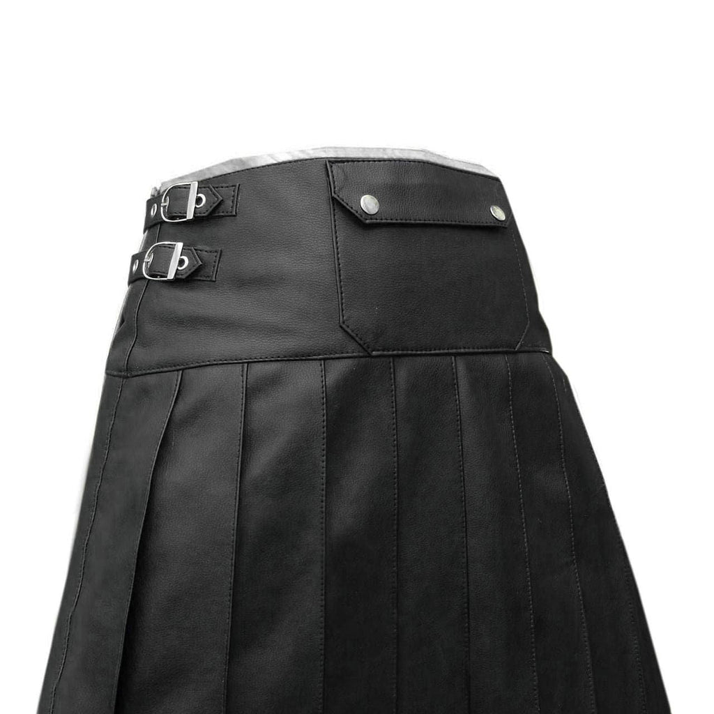 Men's Leather Wrap Kilt with Contrast Piping – 8 Colours, view 15