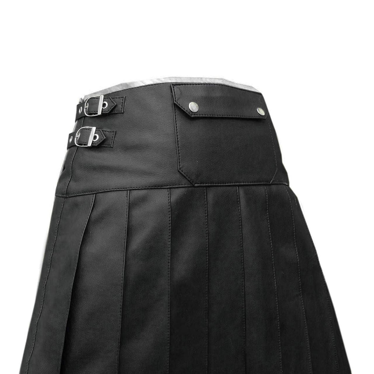 Men's Leather Wrap Kilt with Contrast Piping – 8 Colours, view 15