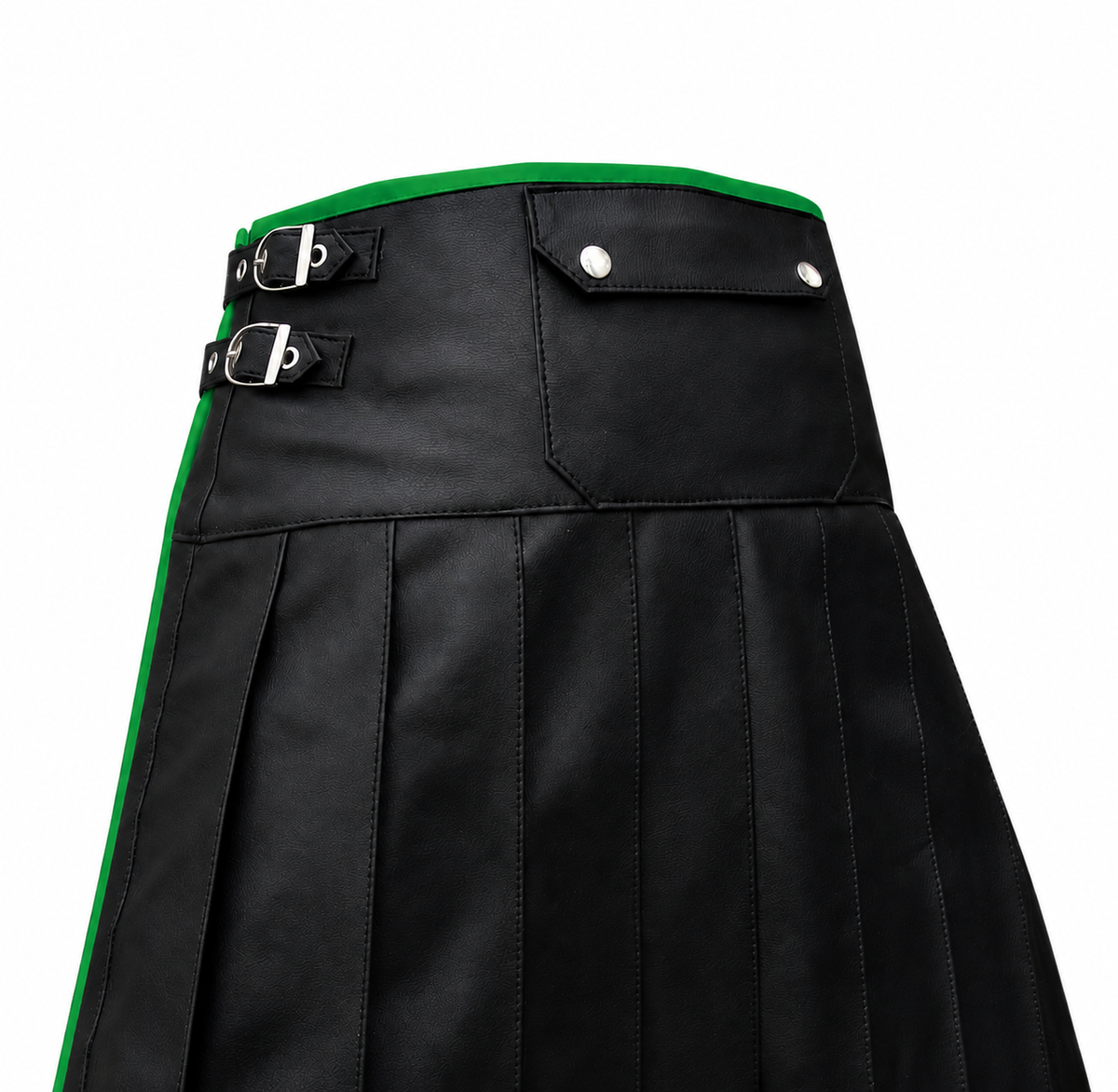 Men's Leather Wrap Kilt with Contrast Piping – 8 Colours, view 19