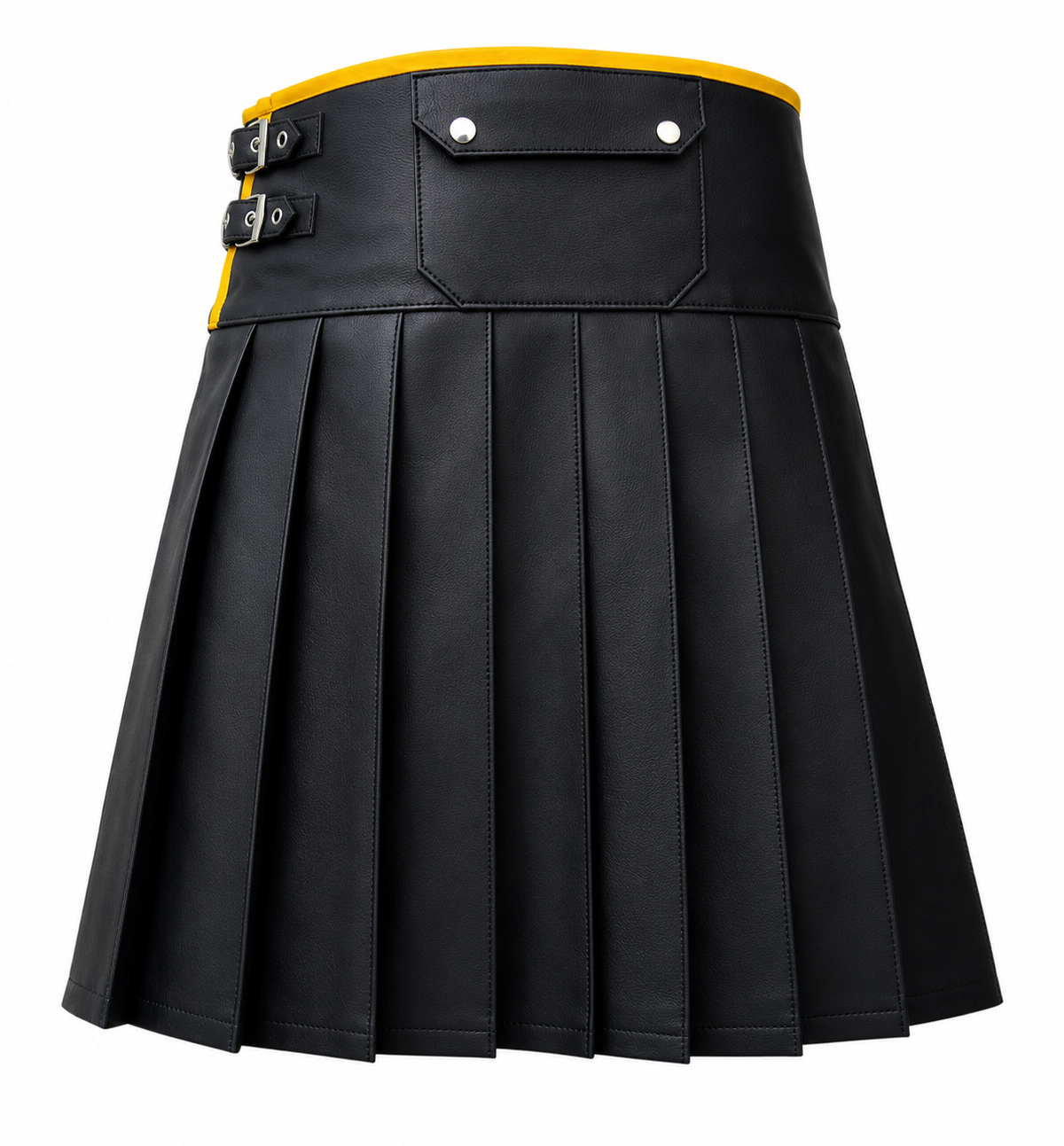Men's Leather Wrap Kilt with Contrast Piping – 8 Colours, view 20