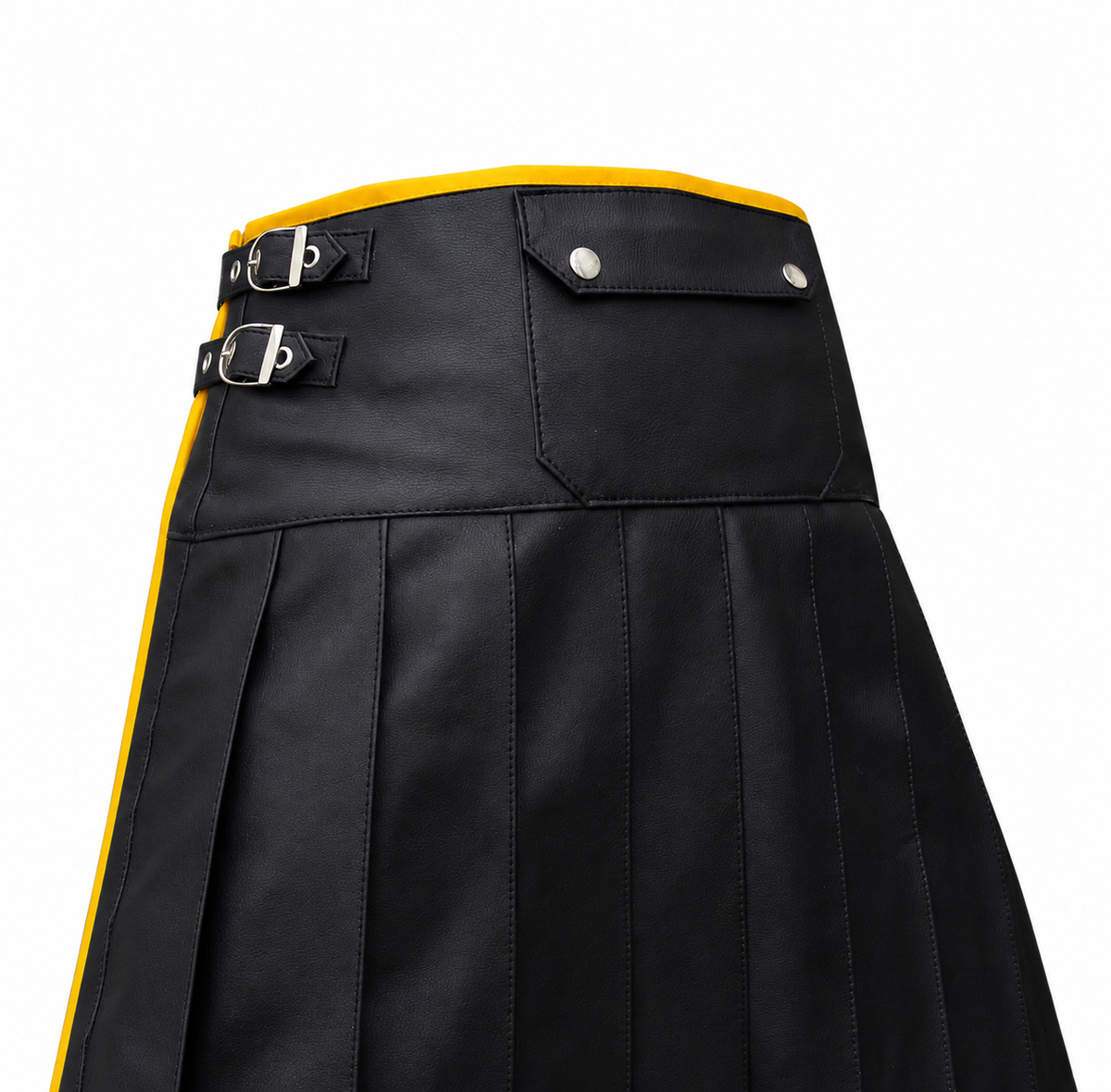 Men's Leather Wrap Kilt with Contrast Piping – 8 Colours, view 21