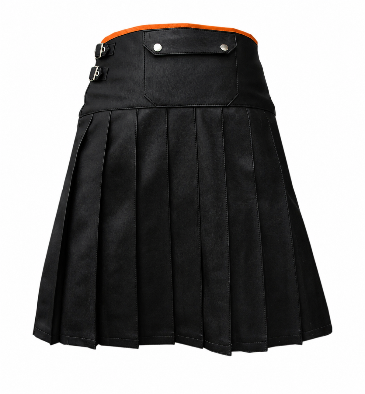 Men's Leather Wrap Kilt with Contrast Piping – 8 Colours, view 23