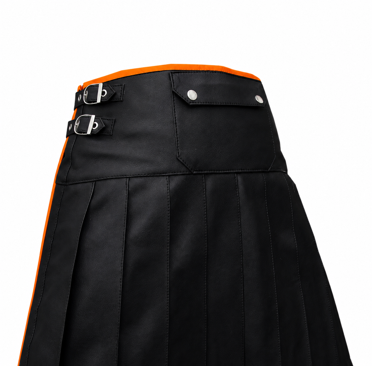 Men's Leather Wrap Kilt with Contrast Piping – 8 Colours, view 24