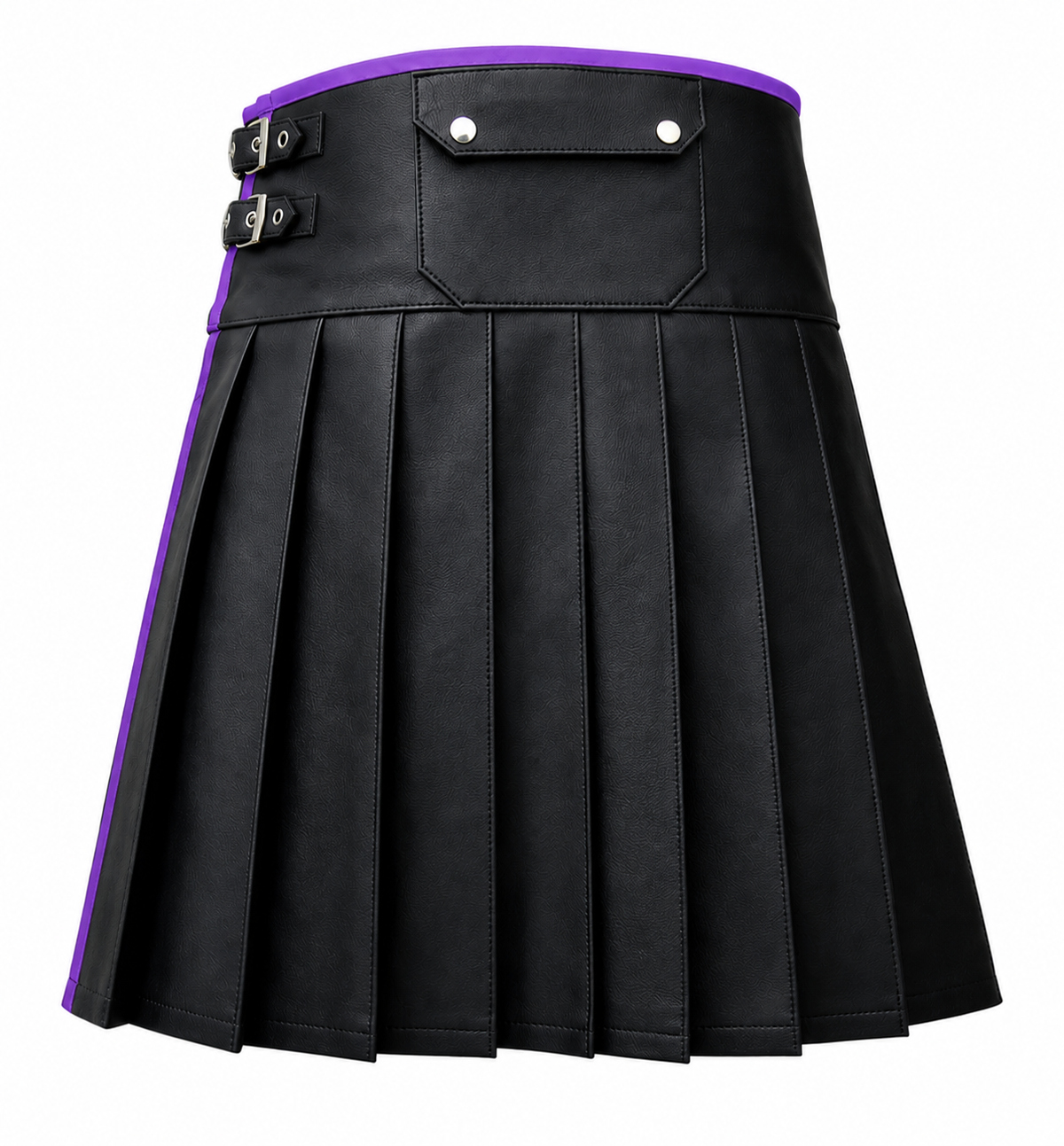 Men's Leather Wrap Kilt with Contrast Piping – 8 Colours, view 26