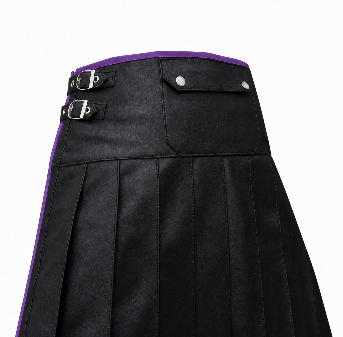 Men's Leather Wrap Kilt with Contrast Piping – 8 Colours, view 27