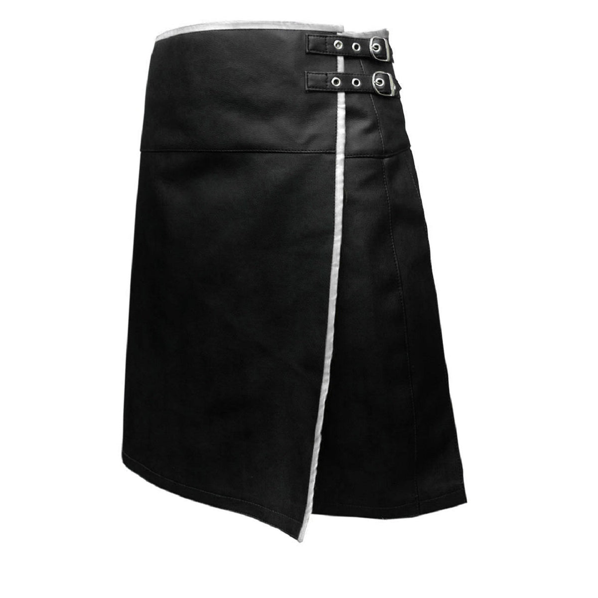 Men's Leather Wrap Kilt with Contrast Piping – 8 Colours, view 28