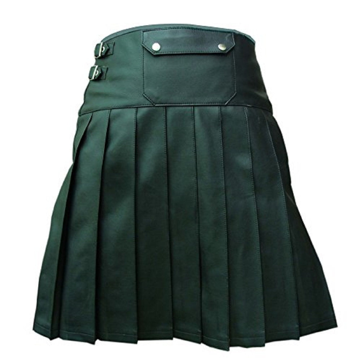Men's Leather Wrap Kilt with Contrast Piping – 8 Colours, view 29
