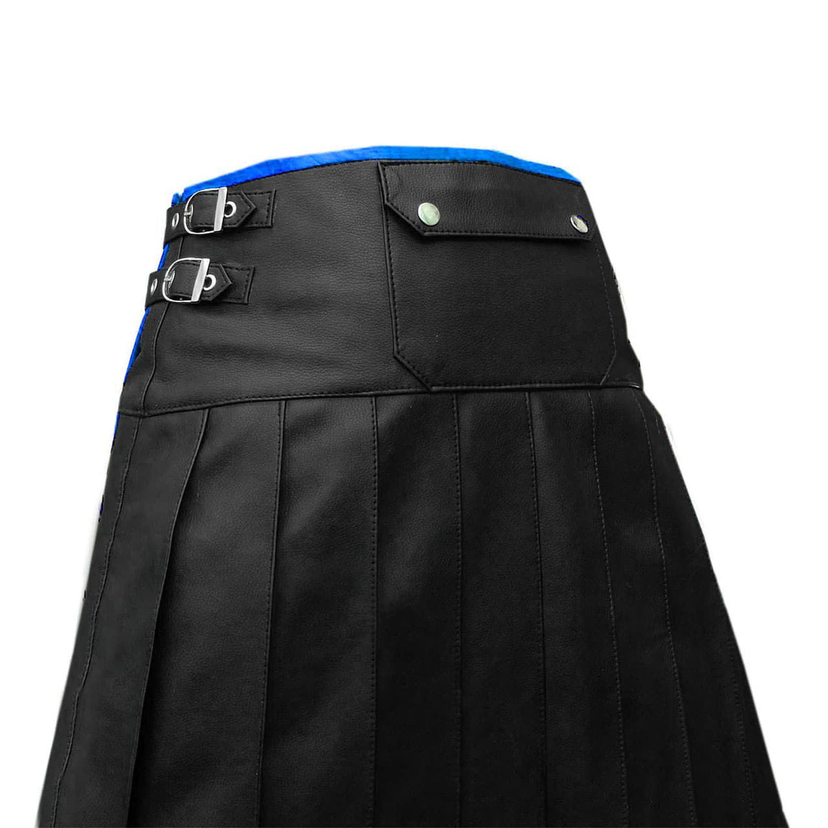 Men's Leather Wrap Kilt with Contrast Piping – 8 Colours, view 4