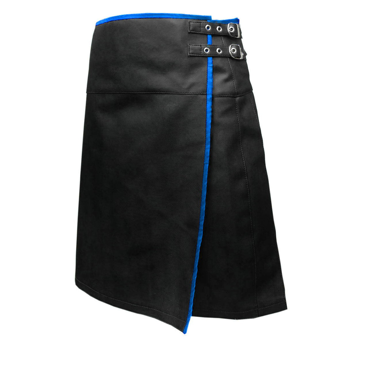 Men's Leather Wrap Kilt with Contrast Piping – 8 Colours, view 8