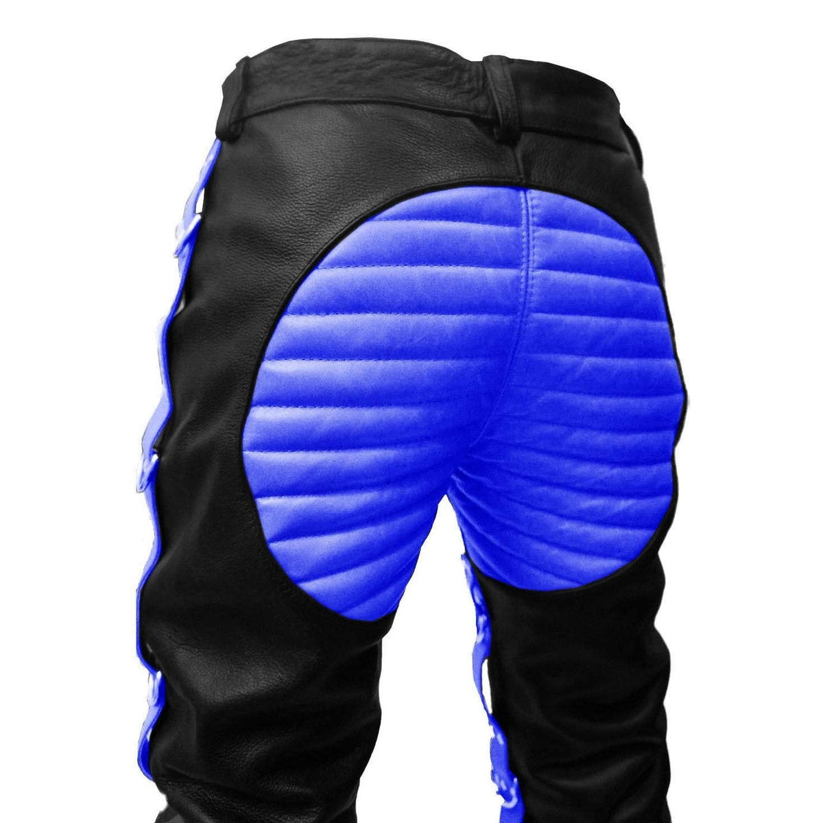 Men's Two-Tone Leather Lace-Fly Punk Trousers – D-Rings, view 8