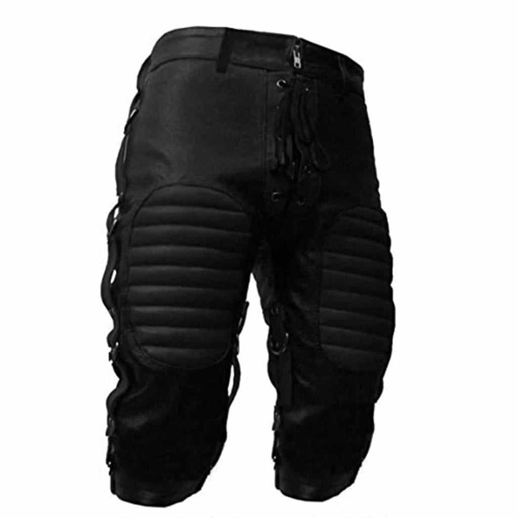 Men's Two-Tone Leather Lace-Up Shorts – 5 Colourways, view 3