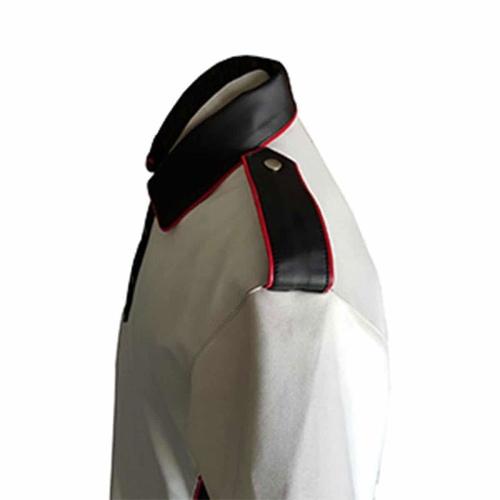 Men's White Leather Polo Shirt, view 5