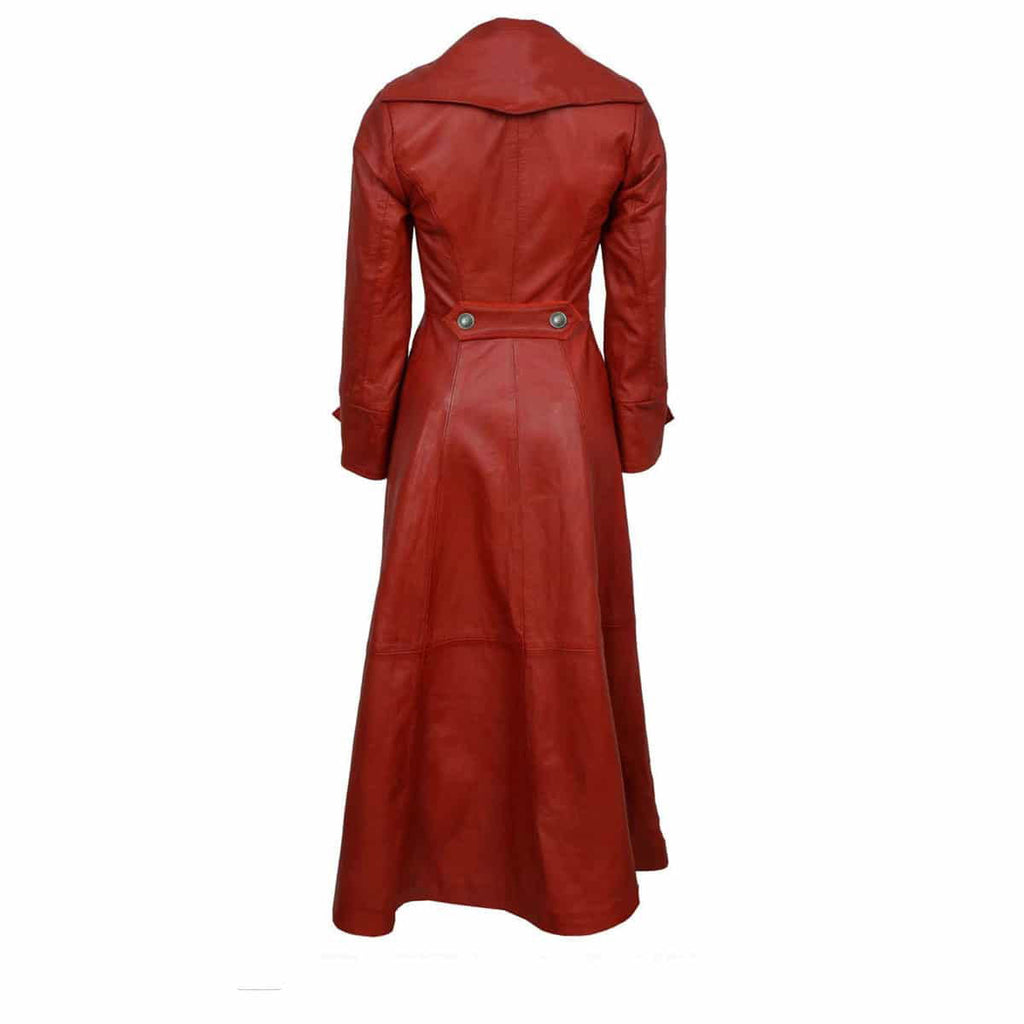Women's Red Leather Zip Coat – Made to Your Measurements, view 2